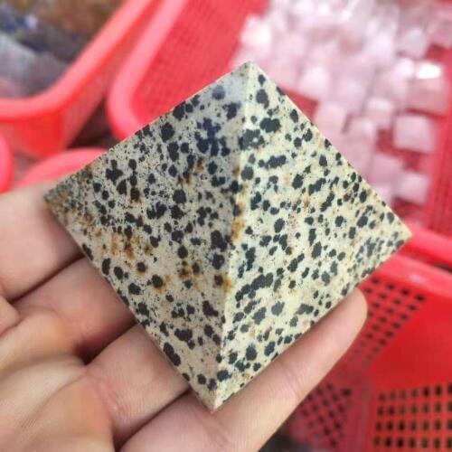 50MM Natural stone spots stone polished pyramid healing