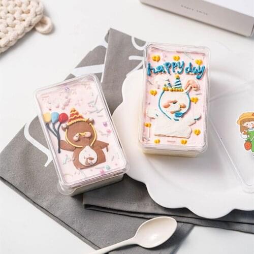 50pcs High quality square baking dessert box handmade mousse cake Tiramisu small packaging box transparent plastic cup with lid