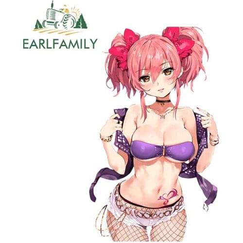 EARLFAMILY 13cm For Sexy Anime Girl Car Styling Stickers Waterproof Decal 3D Custom Printing Decals Laptop For JDM SUV RV