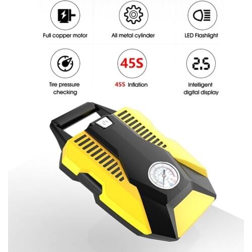 45S Digital Display Car Inflatable Pump 12V Auto Car Air Compressor Vehicle Tire Inflator Pump For Car Motorcycles Bicycles