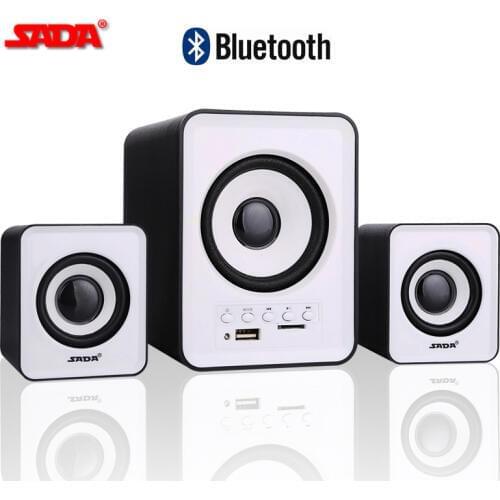 SADA D-230 Bluetooth Mini 3D Surround Super Bass PC USB Wireless Smart Phone Computer Speakers Support TF Card USB Disk
