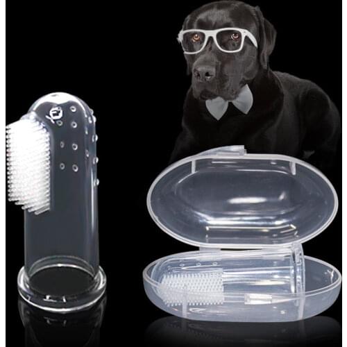 Safe Soft Pet Finger Toothbrush Dog Cat Puppy Silicone Brush Bad Breath Tartar Teeth Care Pet Cleaning Supply