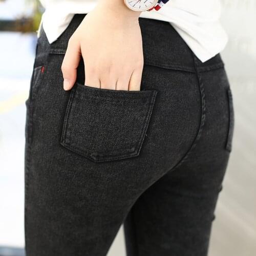 5XL Plus size women Autumn Winter Pencil Pants Slim Elastic Small Pant Thin Trousers Black Leggings Women Clothing Pencil Pants
