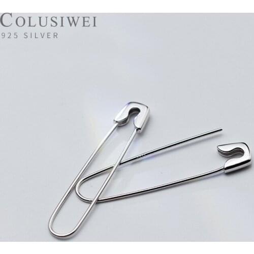 COLUSIWEI Popular Vintage 925 Sterling Silver Paperclip Drop Earring for Women Fashion Dangle Earrings Fine Jewelry Accessories