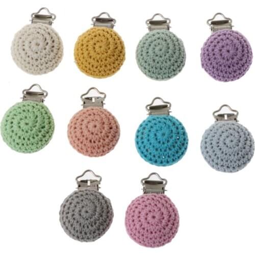 Crochet Pacifier Clips Holder Handmade Silicone Pacifier Chains Accessories For DIY Baby Teethers