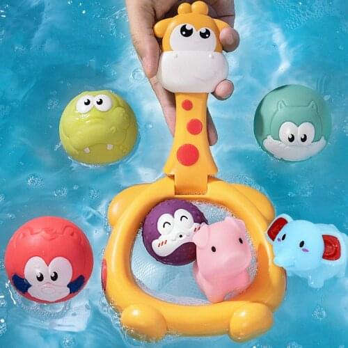 Toddler Bath Toys Baby Kids Shooting Basket Fishing Bathtub Water Play Set for Girl Boy Basketballs Funny Shower Toys