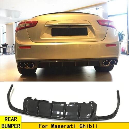 Carbon fiber Rear Bumper Lip For Maserati Ghibli 2014 2015 2016 Carbon Fiber Diffuser Spoiler Splitter Apron