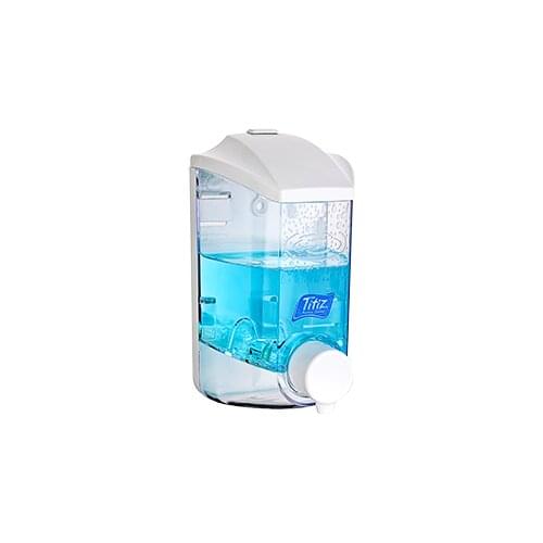 Soap Dispenser Manual Wall Mountted for Kitchen Bathroom Hotel Restaurant Cafe 400 ML 14 OZ Plastic and Transparent