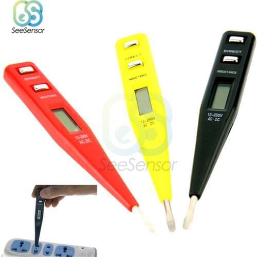 AC/DC 12V-250V Electric Indicator Voltage Meter Digital Voltmeter Socket Wall Power Outlet Detector Sensor Tester Pen