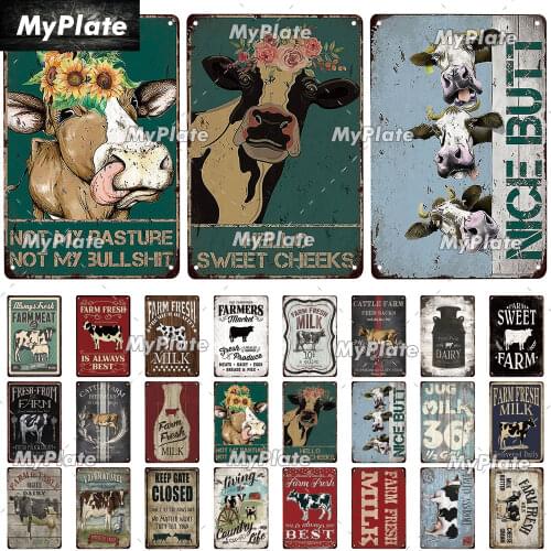Farm Fresh Vintage Metal Sign Tin Sign Vintage Decoration Plaque Home Wall Decor Bar Sign Home Decor Milk Poster Wholesale