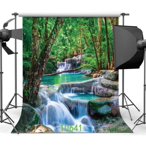 Blooming Forest Waterfall Photography Backdrop Photophone Backdrop for Photo Fond Photo Background For Photo Studio Vinyl 3D