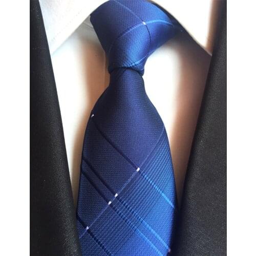 New Design Mens Ties Luxury Blue Plaids Necktie for Man