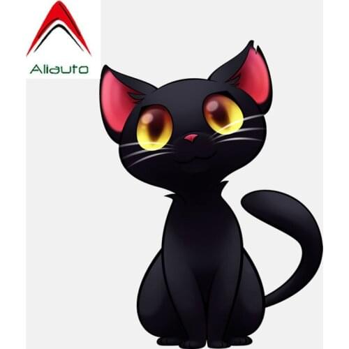 Aliauto Interesting Car Sticker Witch Cat Halloween Decorative PVC Decal for Seat VW Nissan Suzuki Peugeot Skoda Volvo,12cm*17cm