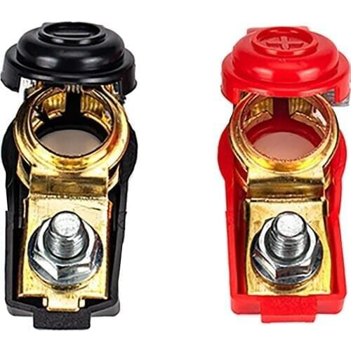 1Pair Automotive Car Top Battery Cable Terminal Clamps-Connectors-Battery Adapter Terminal With Plastic Cover Car accessories