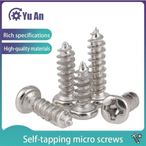 Cross Round Head Tapping Electronic small screw Hardened PA Philips Pan Head Self Tapping Mini Screws M2M2.6M3 500pcs