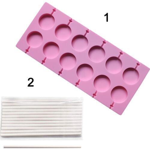 Round Shape Silicone Mold Lollipop Mould Home DIY Chocolate Candy Baking Tool FP8