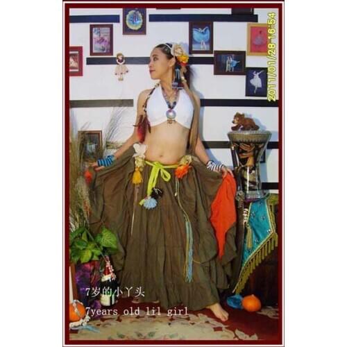 Lace Tribal Belly Dance Bra Top Halter Neck Gothic Gypsy Bohemian DJ05