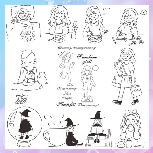 Love Life Witch Clear Stamps For DIY Scrapbooking/Craft Supplies Bullet Journal Background Rubber Stamp Sentiment Card Making