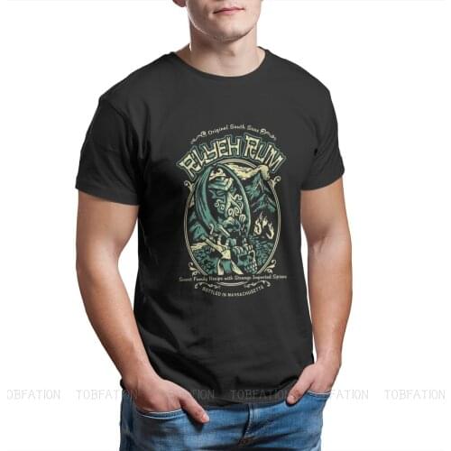 Men Streetwear Cthulhu Mythos Lovecraft Horror Great Old Ones Oversized T-Shirt Rlyeh Rum Casual Short Sleeve