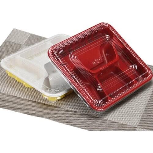 Disposable lunch box takeaway plastic fast food box pp four grid packing box with lid 5000set to Guangzhou