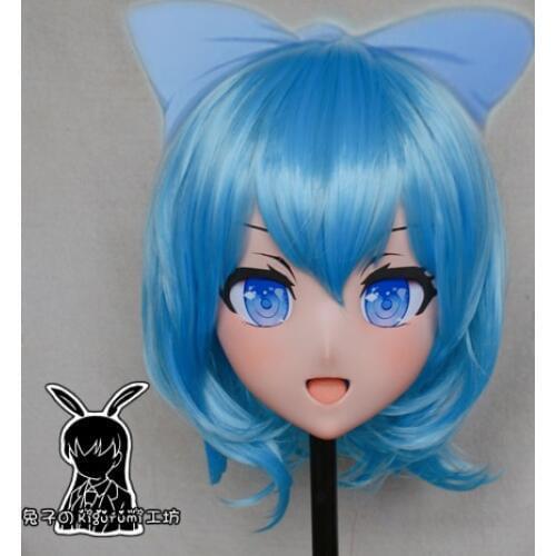 RK9171)Top Quality Handmade Female Resin Cosplay Japanese Role Play Cirno Kigurumi Mask Crossdresser Doll Transgender Mask