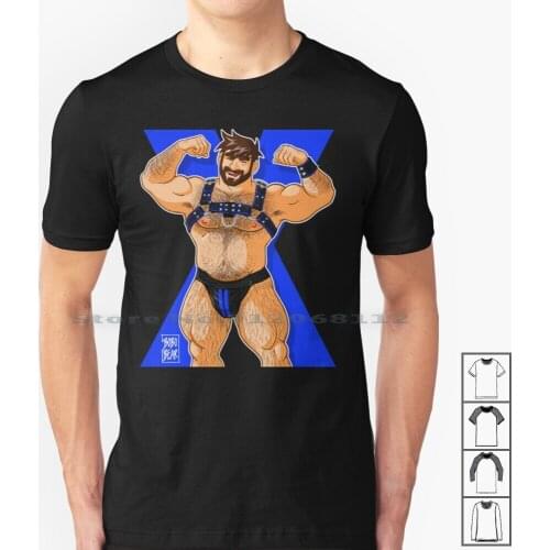 Adam Likes Harness-Blue T Shirt 100% Cotton Bobobearart Bobo Bear Gay Bear Gayart Gay Art Bear Art Gaypride Gay Pride Gay