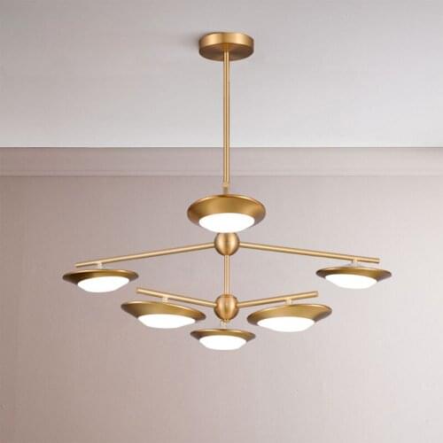 Modern minimalist dining room chandelier fashion acrylic living room lamp creative wrought iron bedroom study lighting