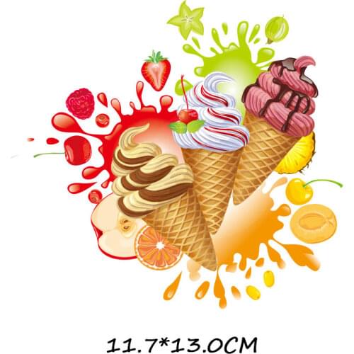 Iron on Transfer Patches on Clothing Diy Letter Ice Cream Patch Heat Transfer for Clothes Decoration Vinyl Stickers for Kids G