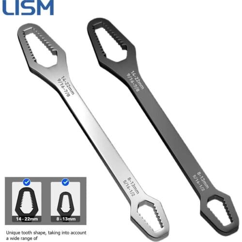 Double-Head Universal Ratchet Wrench Key Screw Nuts 8-22mm Spanner for Bicycle Motorcycle Car Repairing Tools Torx Wrenches