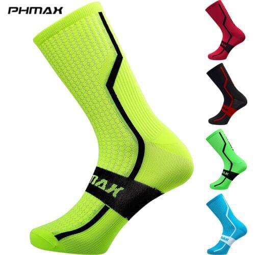 PHMAX 7 Colors Unisex Cycling Socks MTB Bicycle Socks Professional Outdoor Sports Racing Mountain Bike Cycling Socks
