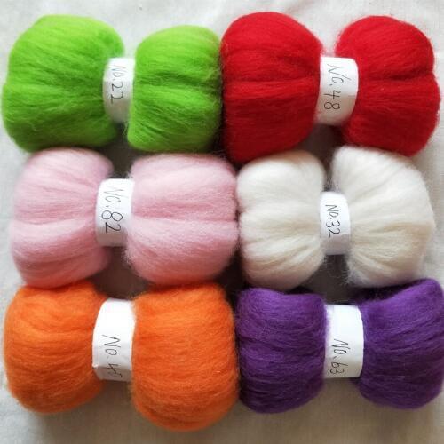 WFPFBEC wool for felting merino wool fiber 50g/color 6colors total 300g NO.3