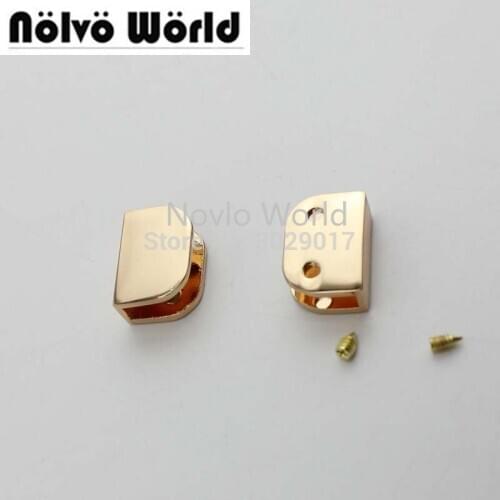 30pcs 3colors handbag purse zipper decoration end clips by screws gold gun black color strap cover clasp accessory cylinder