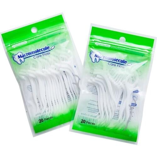 20PCS/bag Tooth Picks Dental Flosser Interdental Brush Stick Toothpicks Oral Gum Teeth Clean Tools Care Thread Dental Plastic