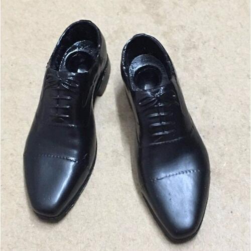 1/6 Black Plastic Man Shoes Solid Peg Hole F Action Figure Man Doll Toy Scene Props Accessories