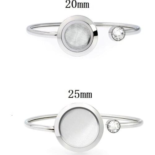 1 Pc Stainless Steel Good Quality DIY Glass Locket 20mm/25mm Magnetic /Twisted Bracelet