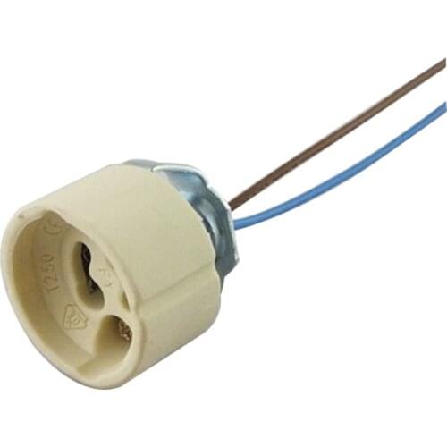 10pcs Lamp Base GU10 Lamp Holder Ceramic Connector Socket With 20/50/100cm Cable,For GU10 LED Halogen Lamp Light