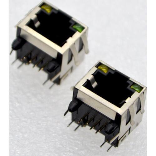 100pcs New Network Connector RJ45 Socket 56 8P8C With Lamp Shield and Shrapnel Network Socket 90 degree horizontal Free Shipping
