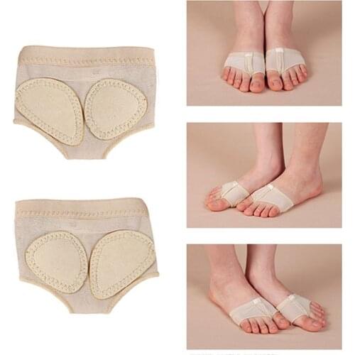 2pcs/Pair Rhythmic Ballet Drill Dance Paw Shoes Gymnastics Foot Thongs Elastic Soft Lace Dancing Shoes Half Sole Accessories