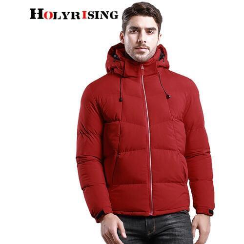 Holyrising 2019 Men Jacket Coats Thicken Warm Winter Jackets Casual Men Parka Hooded Outwear Cotton-padded Jacket L-4XL 18625-5