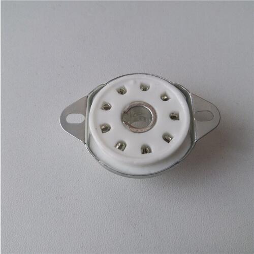 4PCS ceramic tube socket seat Big 9 pin scaffolding GZC9-L tube sockets silver foot for EF50 EC52 TT12 EFF51 QE04/10