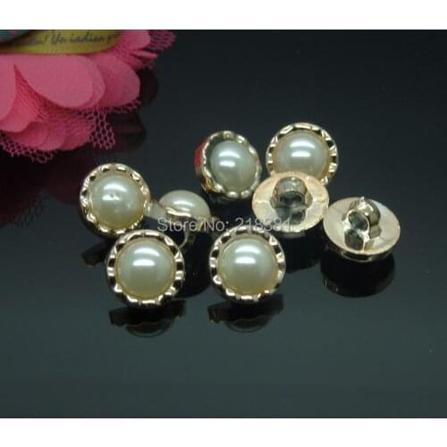 Free Shipping 100Pcs/lot Imitation Pearl Shank Round ABS Plasitc Sewing Buttons Scrapbook 12.5mm