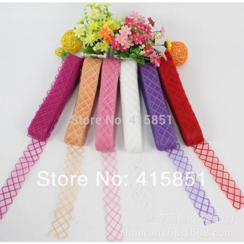 Free Shipping 1.8" 4.5cm Free Shipping 1.8" 4.5cm Cotton Crinoline Crin Braid Diamond Fascinator Mesh Fabric 100yard/lot