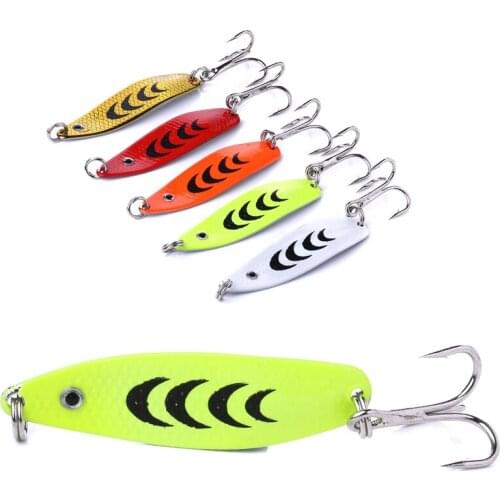 New Hot 5pcs Isca Artificial Spoon Fishing Lure 5cm 6.8g Metal Spinner bait Wobblers Lake Fishing Tackle