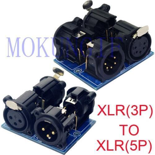 Fast shipping 20pcs XLR3-XLR5 DMX512 Relays connecto DMX512 XLR5 connector to XLR3 ,XLR3-XLR5, use for DMX controller