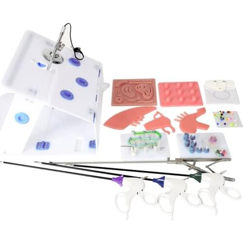 Gynecological laparoscopic simulation training box Laparoscopy surgery simulation with camera needle holder tools