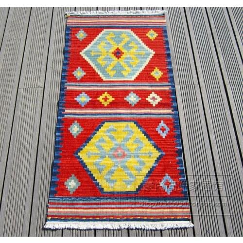 KILIM Klim Kilim Knitting Handmade Wool Carpet Bedside Blanket Blanket Carpet Corridor Blanket 13gc149yg4