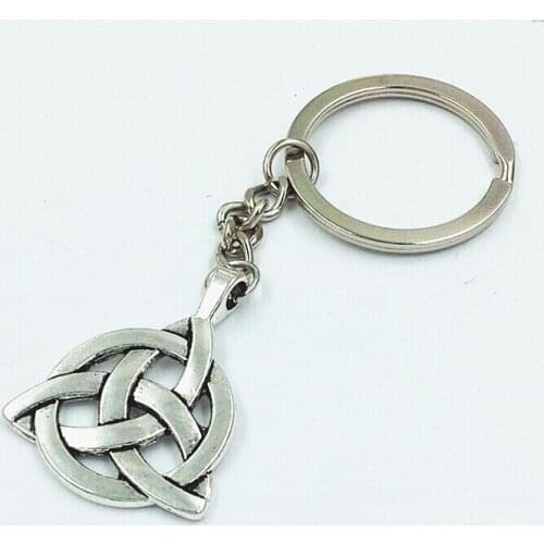 Hot Fashion Triangle braided knot Charm key ring Ornaments Key Ring DIY Gifts Wholesale Fast shipping 10Pcs C122