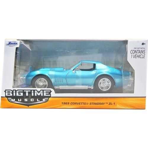 Diecast 1/24 Corvette 1969 ZL-1 Car Model Retro Alloy Adult Collection Static Souvenir Ornaments Display Vehicle Gift Toys