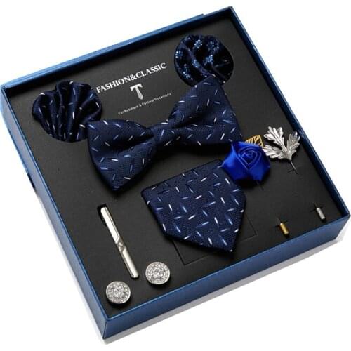 Mix Colors Nice Handmade High Grade 7.5 cm Wedding Gift Tie Set Necktie Box Men Suit Accessories New Years Day