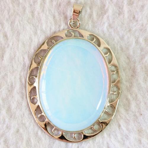 New Opalite 39x50mm Oval necklace pendant Beads for women jewelry 2pcs B840